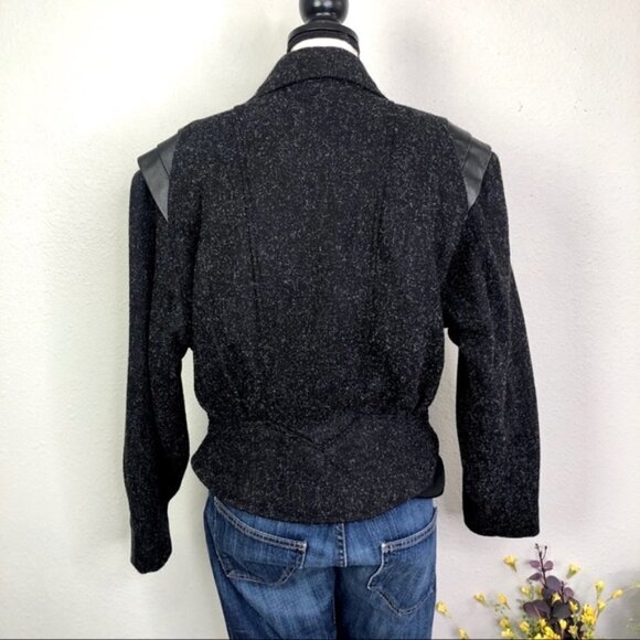 VINTAGE 80s 90s Otello Pelle Wool Leather Jacket L - Picture 8 of 8